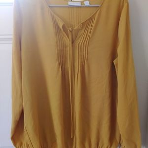 NY & C Pleated yellow blouse (Yellow)